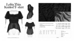  Lolita Thin Knitted T- shirt Pyon Pyon WLT-011TDF/BK -  