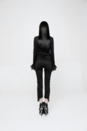 Lolita Stand Collar Lace T-Shirts Pyon Pyon WLT-012TCF/BK -  