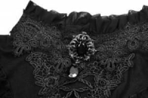  Lolita Stand Collar Lace T-Shirts Pyon Pyon WLT-012TCF/BK -  