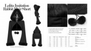  Lolita Imitation Rabbit Hair Short Coat Pyon Pyon WLY-079EDF/BK -  