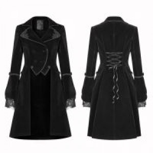  Gothic Lolita Medium Long coat Pyon Pyon WLY-089LCF/BK -  