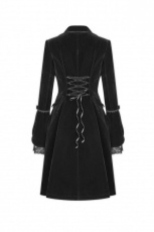  Gothic Lolita Medium Long coat Pyon Pyon WLY-089LCF/BK -  