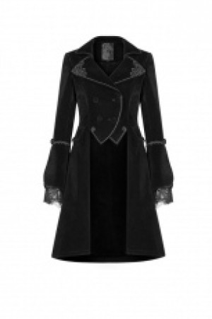  Gothic Lolita Medium Long coat Pyon Pyon WLY-089LCF/BK -  