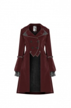 Gothic Lolita Medium Long coat Pyon Pyon WLY-089LCF/RD -  