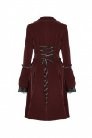  Gothic Lolita Medium Long coat Pyon Pyon WLY-089LCF/RD -  