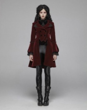 Gothic Lolita Medium Long coat Pyon Pyon WLY-089LCF/RD -  