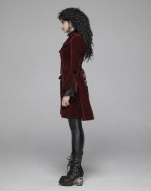  Gothic Lolita Medium Long coat Pyon Pyon WLY-089LCF/RD -  