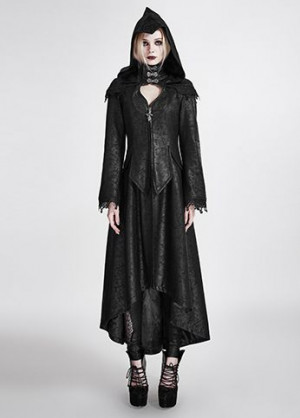  Gothic Dark Angel Long Coat With Hood - 