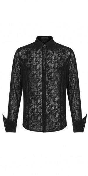 Gothic Lace Flocking Shirt - 
