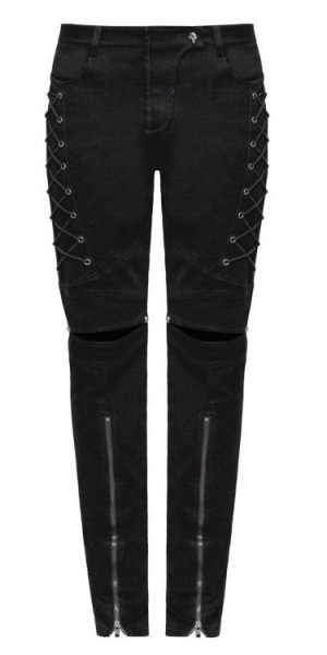  Punk Cowboy Trousers with Hold on Knee - 