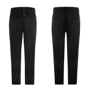  Gothic High Waist Jacquard Trousers - 
