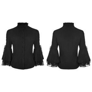  Gothic Cropped Sleeves Shirt - 