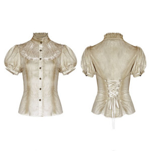  Steampunk Puff Sleeve Shirt - 