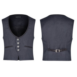  Gentleman Punk Simple Vest - 