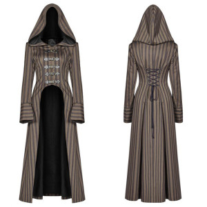  Steam Punk Striped Long Coat - 