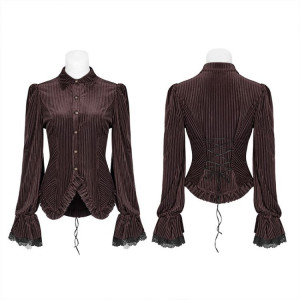  Gothic Dark-Grain Velvet Shirt - 