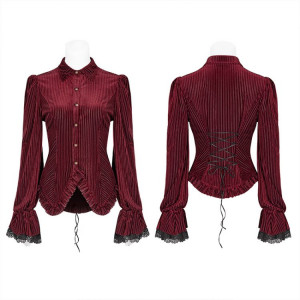  Gothic Dark-Grain Velvet Shirt - 