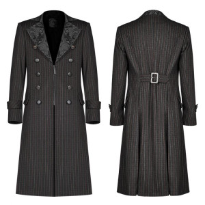  Gentleman Style Vertical Medium Long Coat - 