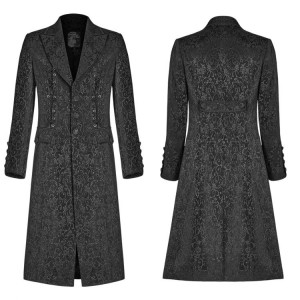  Vintage Gothic Jacquard Medium Long Coat - 