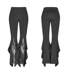  Gothic Flared Lace Leggings - 