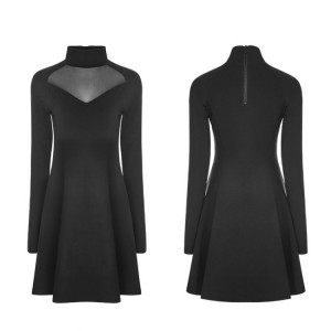  Diablo Series Hollow-out High-collar Dress - 