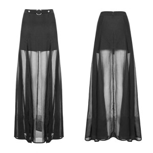  Punk Chiffon Slit Skirt - 