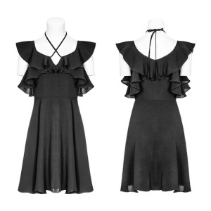  Double Lotus Leaf Edge Bandage Dress - 