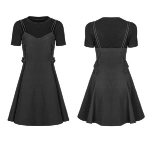  Fake Two Piece Strap Dress - 