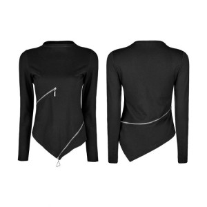  Goth Slim zipper Decoration T-shirt - 