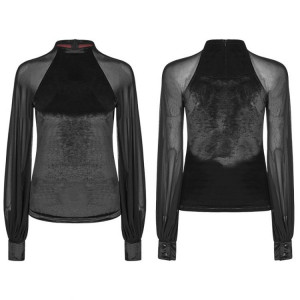  Gothic Velvet Mesh T-shirt - 