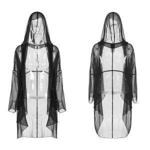  Minimalist Chiffon Coat With Big wizard hat - 