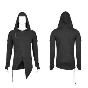  Punk Hooded Thin Sweatshirt - 