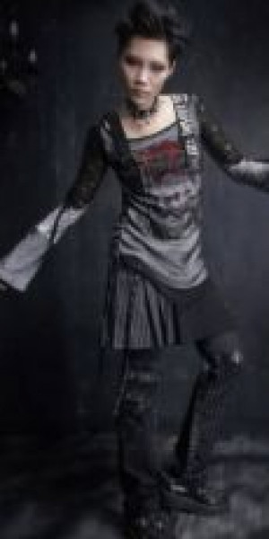  TROUSERS Punk Rave K-129/BK-BL -  