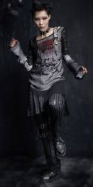  TROUSERS Punk Rave K-129/BK-BL -  