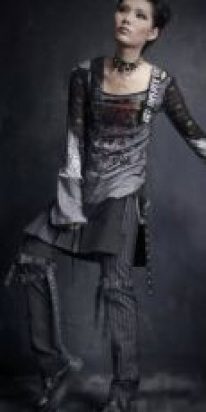  TROUSERS Punk Rave K-129/BK-BL -  