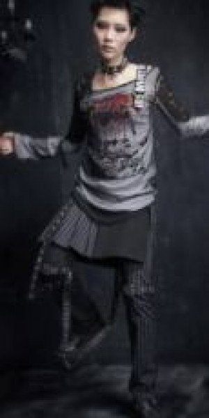  TROUSERS Punk Rave K-129/BK-BL -  
