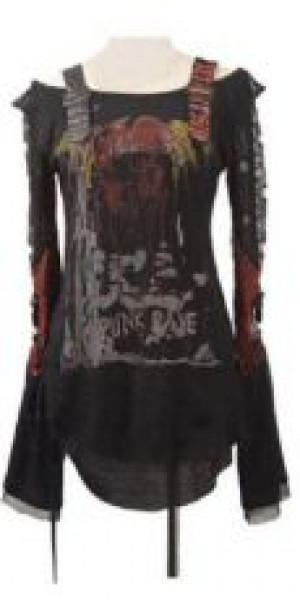  LONGSLEEV Punk Rave T-221/BK-RD -  