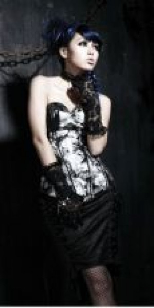  CORSET Punk Rave Y-387/BK-WH /  /  /  / -  