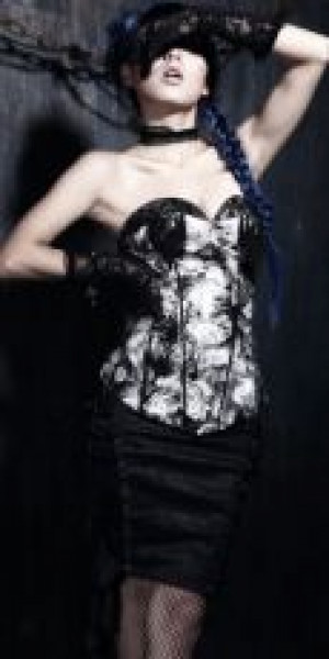  CORSET Punk Rave Y-387/BK-WH /  /  /  / -  