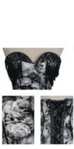 CORSET Punk Rave Y-387/BK-WH /  /  /  / -  