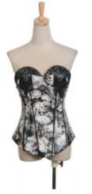  CORSET Punk Rave Y-387/BK-WH /  /  /  / -  