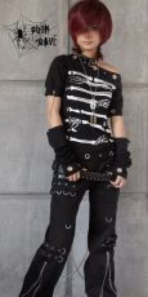  TROUSERS Punk Rave K-028/BK -  