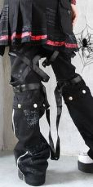  TROUSERS Punk Rave K-053/BK -  