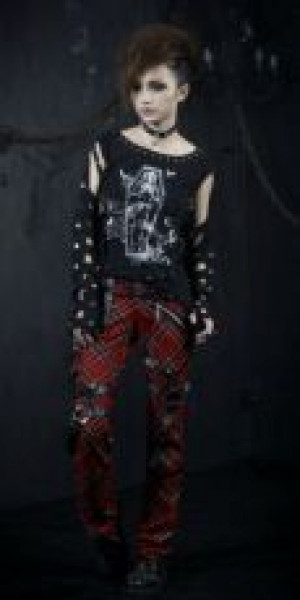  TROUSERS Punk Rave K-124/RD -  