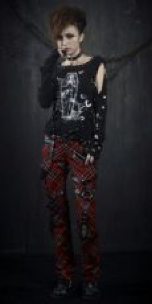  TROUSERS Punk Rave K-124/RD -  