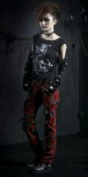  TROUSERS Punk Rave K-124/RD -  