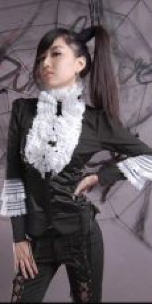  c  BLOUSE Punk Rave Y-244/BK-WH -  