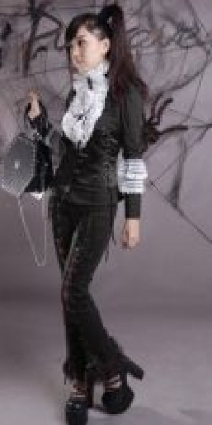  c  BLOUSE Punk Rave Y-244/BK-WH -  