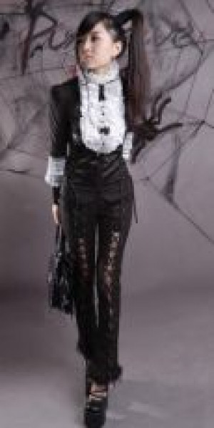  c  BLOUSE Punk Rave Y-244/BK-WH -  