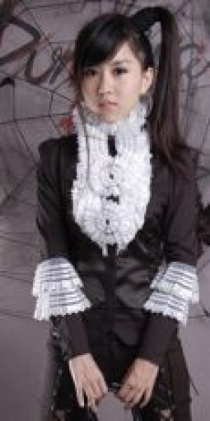  c  BLOUSE Punk Rave Y-244/BK-WH -  